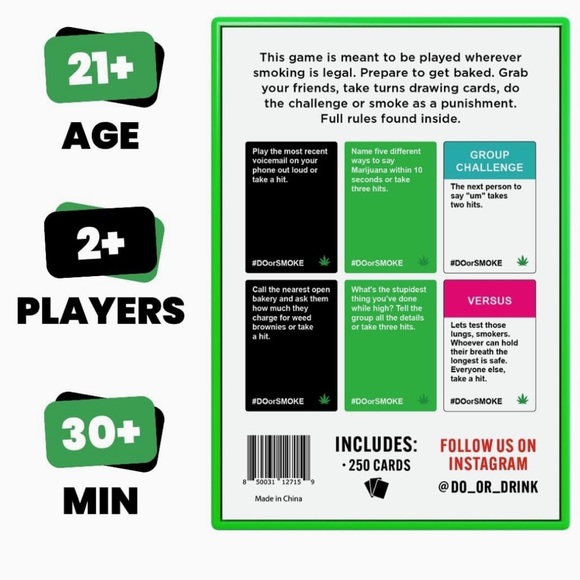 NIB Do or Smoke Party Game for Adults - 21+ - Picture 3 of 8